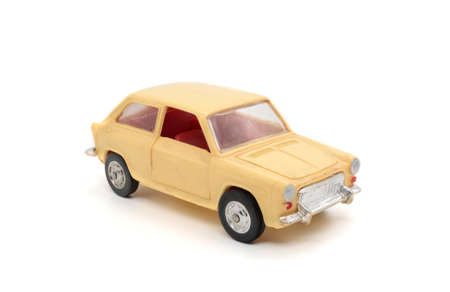 toy car (model) made of plastic on a white background, isolated objectの写真素材
