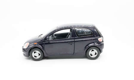 toy car made of metal on white background, isolated objectの写真素材