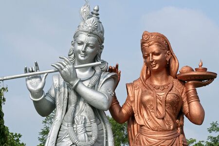 Religious statue near the city of Delhi in Indiaの写真素材