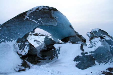 The Sólheimajökull glacier in Icelandの写真素材
