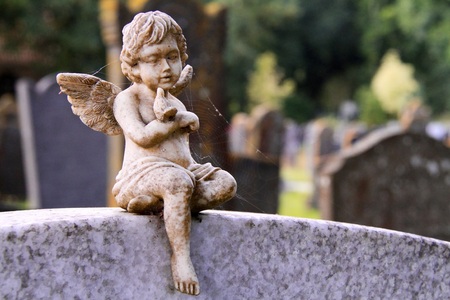 Angel on a tombstoneの写真素材