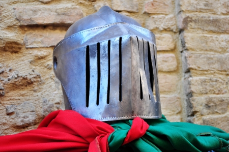  Medieval helmet of a knight armorの写真素材