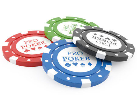 Four casino chipsの写真素材