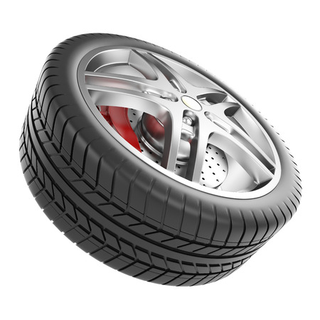 Sport car wheel isolated on a white backgroundの写真素材