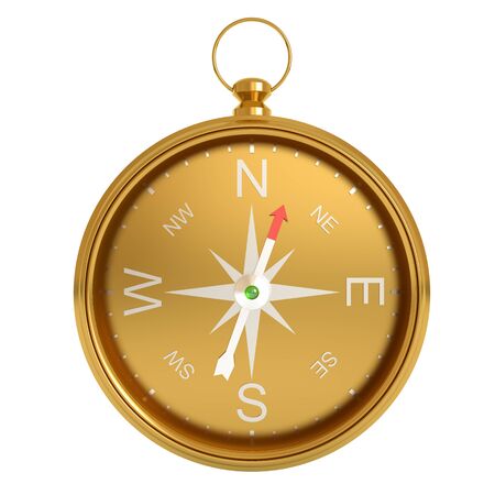 Compass isolated on white background. 3d illustration high resolutionの写真素材