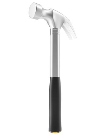 Hammer isolated on white background, with shadow. The tool for nailing. 3d illustrationの写真素材