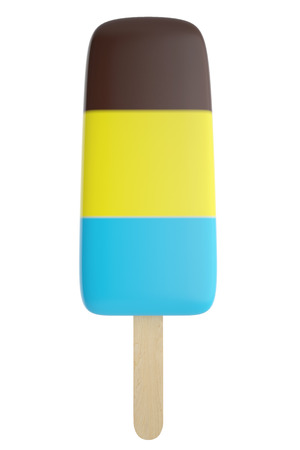 3d illustration mix ice cream on a stickの写真素材
