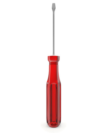 Screwdriver isolated on white background with shadows. Tool for tightening bolts. 3d illustration High resolutionの写真素材