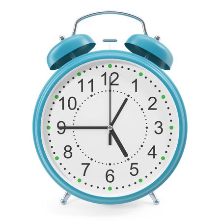 3d illustration of desktop alarm clock. High-resolution image with shadowsの写真素材