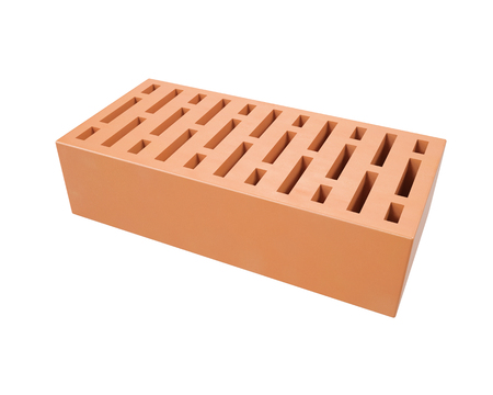 Red clay brick isolated on a white background . 3d illustration High resolutionの写真素材