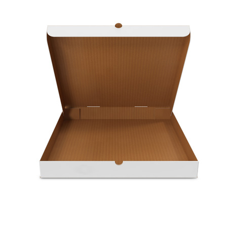 Open white box for pizza. 3d illustration High resolutionの写真素材