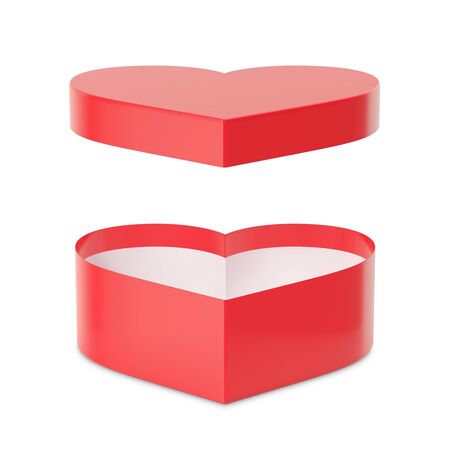 Happy Valentine's day and open heart gift. 3d illustration High resolutionの写真素材