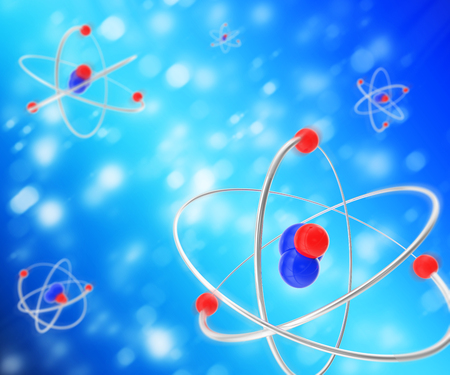 Abstract background of moving atoms. 3d illustration of a high qualityの写真素材