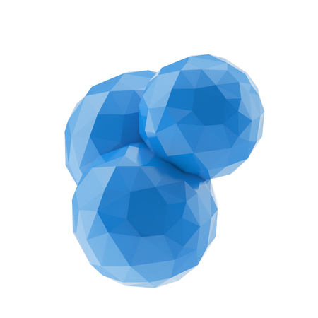 Abstract blue sphere polygon. Concept Icon. 3d illustrationの写真素材