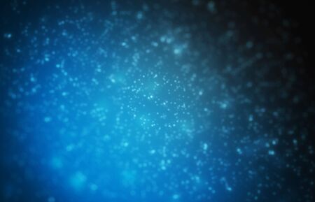 Blue background with particles, with the effect of depth of field.の写真素材