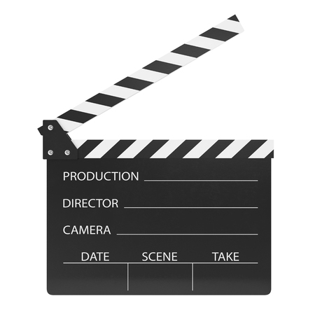 Movie clapper isolated on white background. 3d illustrationの写真素材