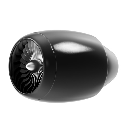 Turbines engine isolated on white white background. 3d illustration