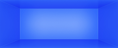 Blue box with reflection inside. 3d illustration