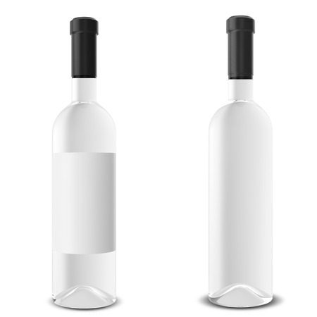Set wine bottle isolated on white background. 3d illustrationの写真素材