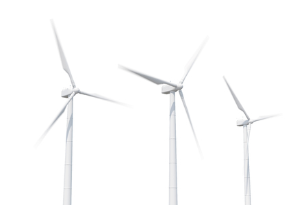 Wind turbine isolated on white background. 3d illustrationの写真素材