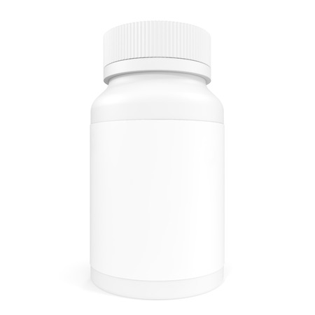 Blank Pillbox unlabeled for medicine isolated on white background, 3d illustrationの写真素材