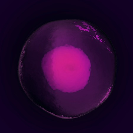 Single human or animal cell on blue background. 3d illustrationの写真素材