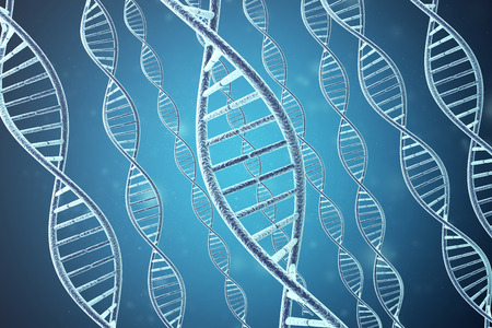 Concept of biochemistry with dna molecule. 3d rendering.の写真素材