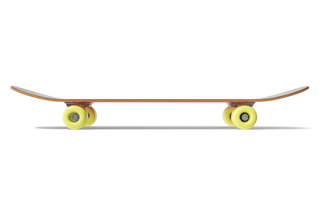 3d rendring red skateboard isolated on white background, side view.の写真素材