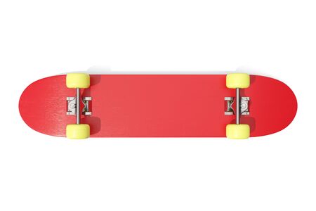 3d rendring deck red skateboard isolated on white backgroundの写真素材