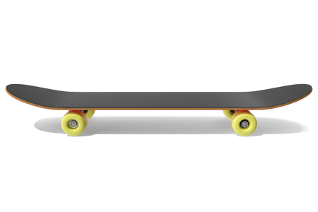 3d rendring red skateboard isolated on white background, side view.の写真素材
