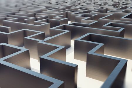 3d illustration cocrete labyrinth, complex problem solving concept.の写真素材
