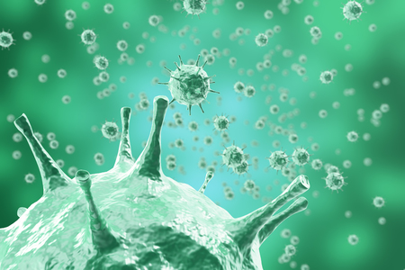 3d rendering, Hepatitis, H1N1, HIV, FLU, AIDS viruses abstract backgroundの写真素材