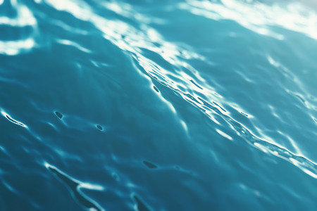 Sea wave close-up, low angle view with bokeh effects. 3d renderingの写真素材