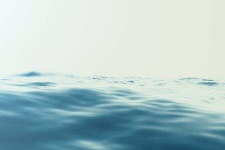 Blue water background with ripples, sea, ocean wave low angle view. Close-up Nature background. Hard...