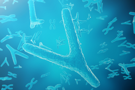 Science background with Chromosomes. Medicine scientific concept. 3d renderingの写真素材