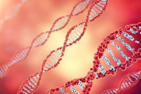 Digital illustration DNA structure in colourful background. Medicine concept 3d renderingの写真素材