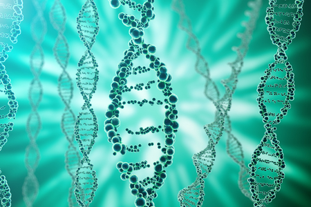 DNA molecule, structure. Close-up of concept human genome. 3d rendering Medicine conceptの写真素材