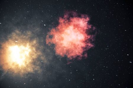 Universe filled with stars, nebula and galaxy, space dust in the universe, beautiful background with...