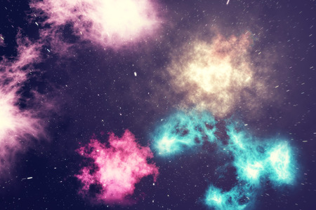 Beautiful space background with stars sky and galaxies and constellations in outer space, 3d renderingの写真素材