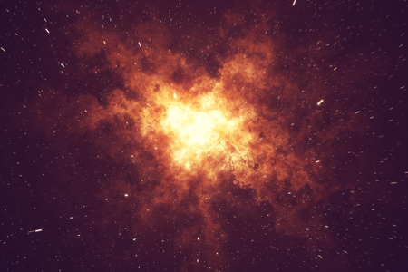 Starry outer space background texture with nebula. Colorful starry night sky outer space background, 3d renderingの写真素材