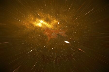 Across the universe. Traveling in space. Time travel. Scene of overcoming the temporary space in cosmos, 3d renderingの写真素材