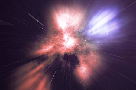 glowing wormhole in space, interstellar warp, traveling trough space and time, 3d renderingの写真素材