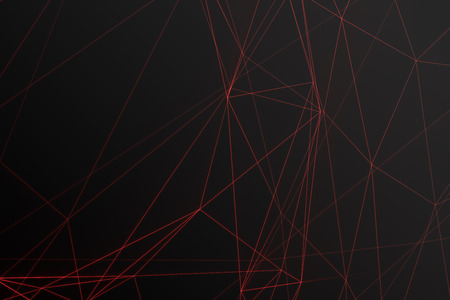 Abstract polygonal space low poly dark background with connecting dots and lines. Connection structure, shine effects, 3d renderingの写真素材