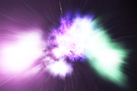 Cosmic wormhole, space travel concept, funnel-shaped tunnel that can connect one universe with another, 3d renderingの写真素材