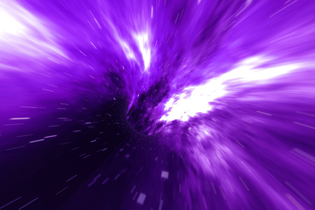 Cosmic wormhole, space travel concept, funnel-shaped tunnel that can connect one universe with another, 3d renderingの写真素材