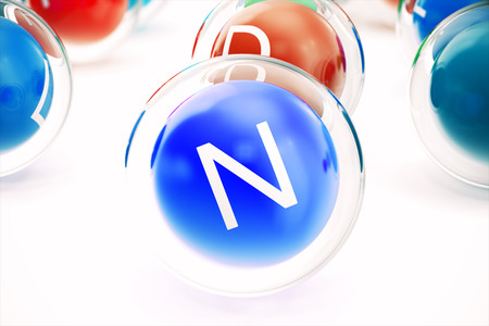 Vitamin N , isolated on white background. Symbol of health and longevity, 3d renderingの写真素材