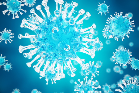 3D illustration virus, bacteria, cell infected organism, virus abstract background. Influenza Virus H1N1, Swine Flu, Hepatitis, HIV, FLU AIDSの写真素材
