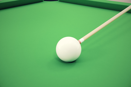 3D illustration Billiard balls in a green pool table, pool billiard game, Billiard conceptの写真素材
