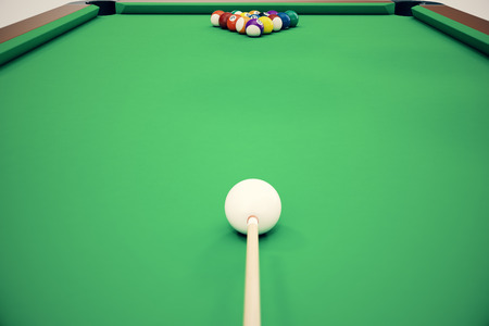 3D illustration pool billiard game. American pool billiard. Pool billiard game, Billiard sport concept.の写真素材