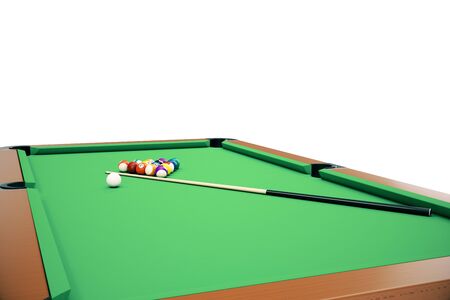 3D illustration Billiard balls in a green pool table, pool billiard game, Billiard conceptの写真素材